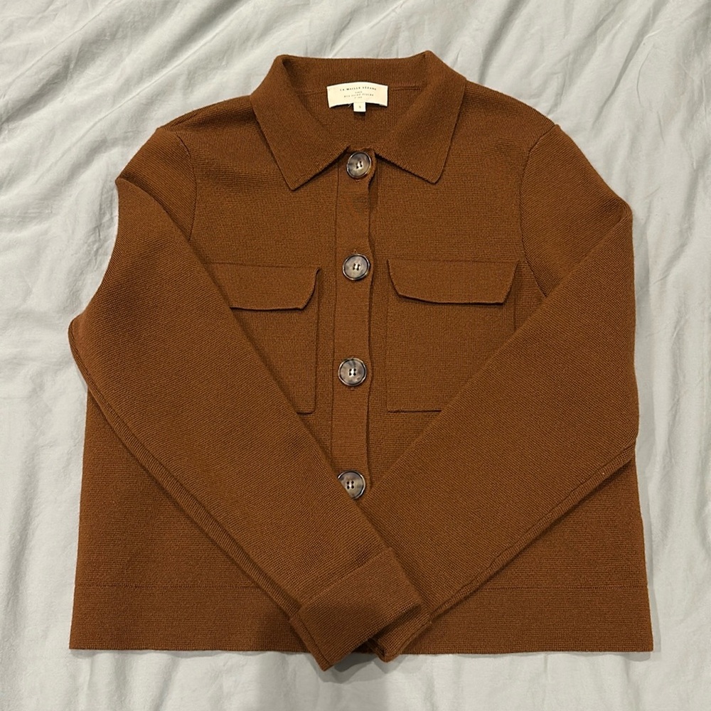 Sezane Betty sweater Marino wool veste cardigan in size small